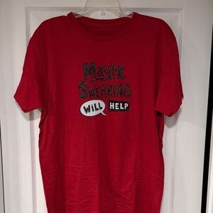 Gildan NWT  'Maybe Swearing Will Help' Tee Adult Unisex Size Large